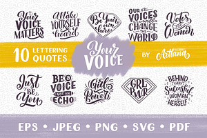 Woman Voice Lettering Quotes
