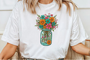 Mason Jar Floral Bouquet PNG, an Illustration by Craft Nest (Thumbnail 5 of 6)