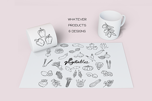 Vegetables Doodles - Dingbats Font