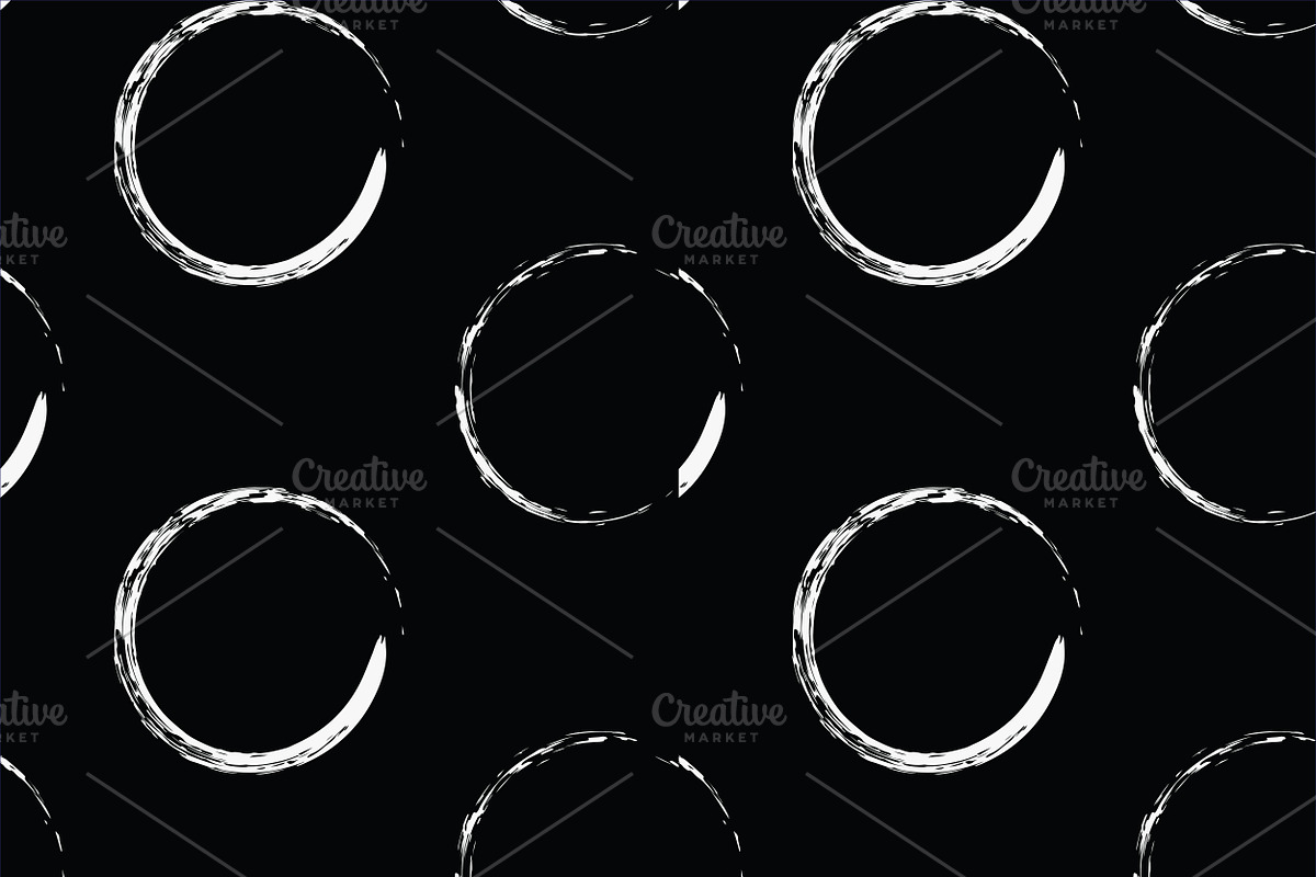 White Zen circle on black ackground, a Pattern Graphic by PeoGeo Creative