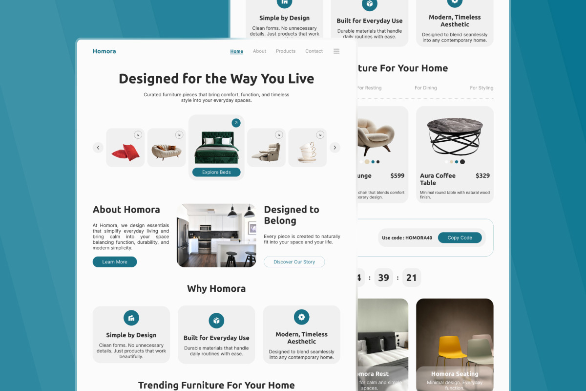 Hamora Home Product Catalog Landing, a Landing Page Template by trabaskriya (Photo 4 of 5)