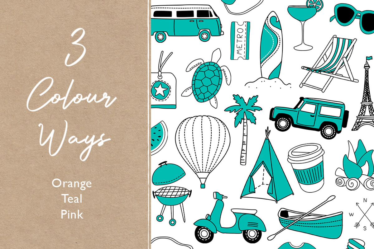 100 Travel Icons, a Transportation Illustration by Doodle Dibs (Photo 4 of 5)