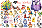 Funny Cartoon Birds Clipart, an Illustration by DreamCafeArt (Thumbnail 1 of 6)