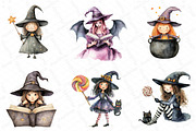 Cute Halloween Witch Clipart, an Illustration by DreamPrint404 (Thumbnail 5 of 5)