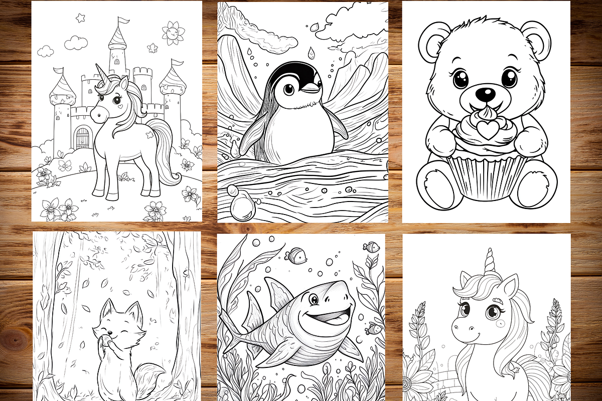 Cute Animal Coloring Pages for Kids, an Animal Illustration by LA Design (Photo 3 of 10)