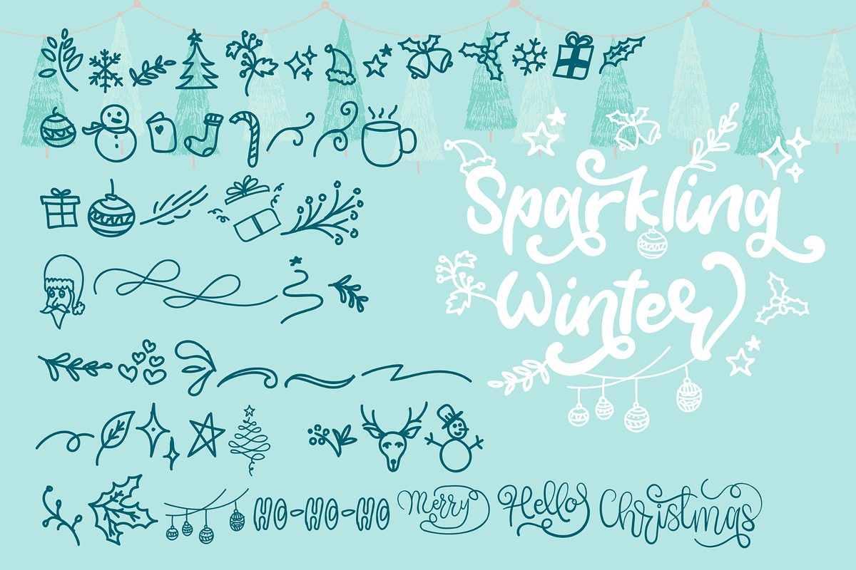 Sparkling Winter – Holiday Font, a Handwritten Font by Creaditive Design (Photo 10 of 11)