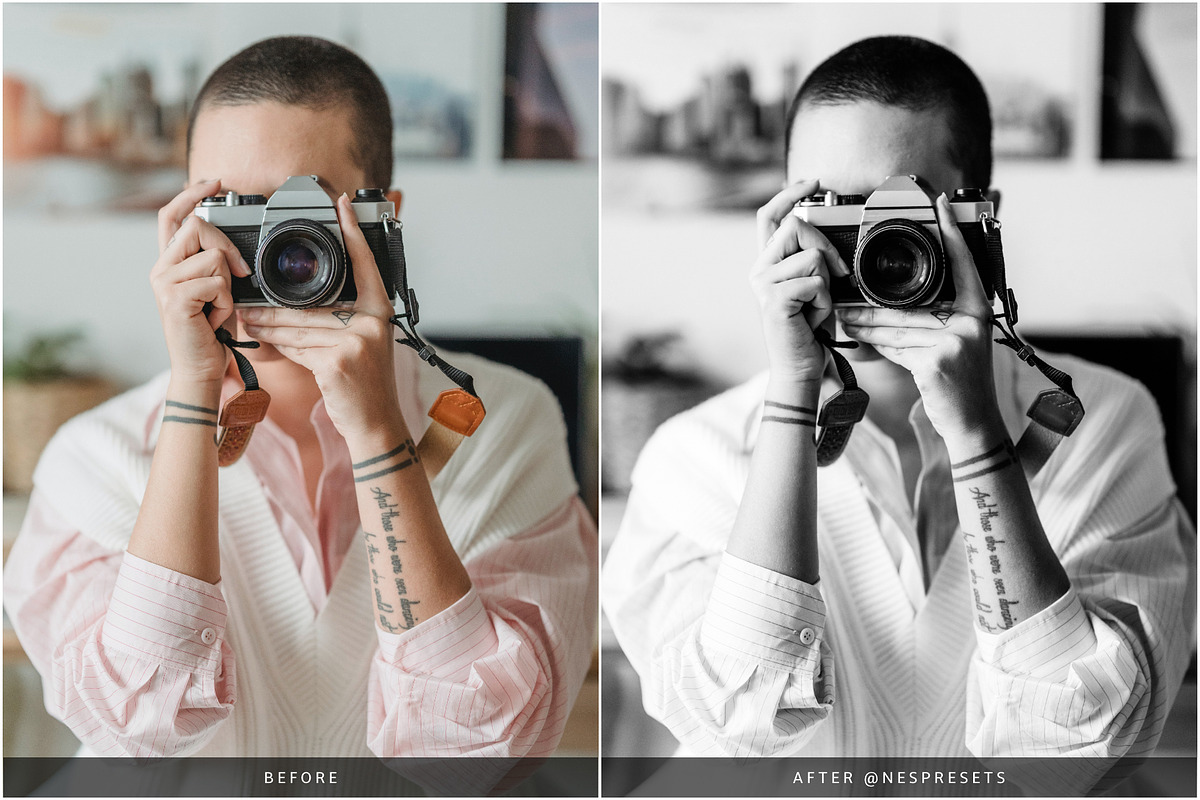 BLACK & WHITE LIGHTROOM PRESETS, an Action Add-On by Nes Design Co (Photo 7 of 13)