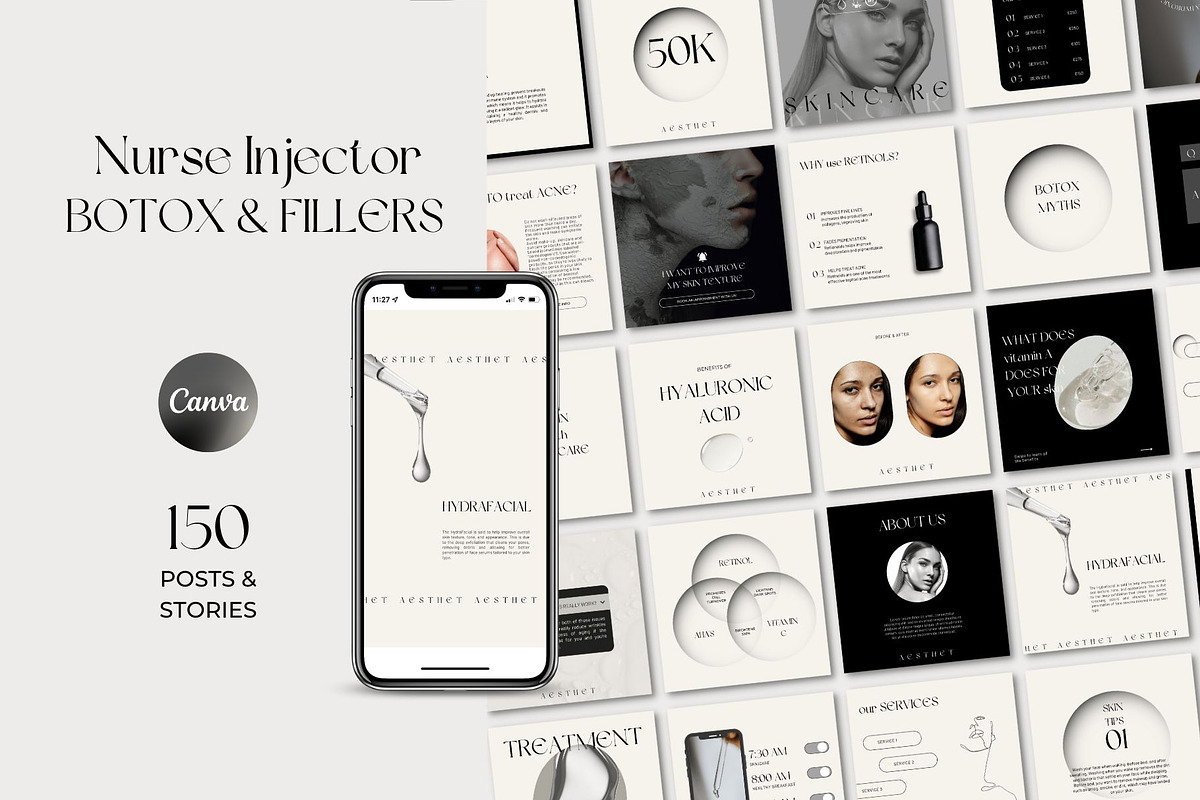 Nurse Injector Aesthetic Templates, a Social Media Template by Studio Suvelle (Photo 1 of 9)
