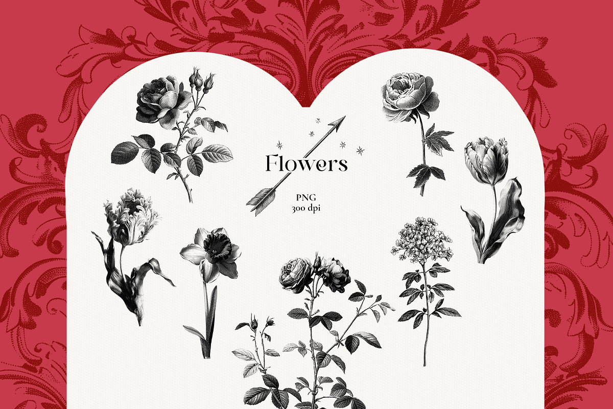 Vintage romance- Valentine's day, a Seasonal Illustration by Pamyatka Shop (Photo 14 of 18)