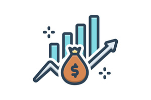 Stock profit color icon, a Duotone Icon by Creative priyanka