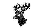 Deer Antler Silhouette Bundle, an Object Illustration by yasushie (Thumbnail 11 of 31)
