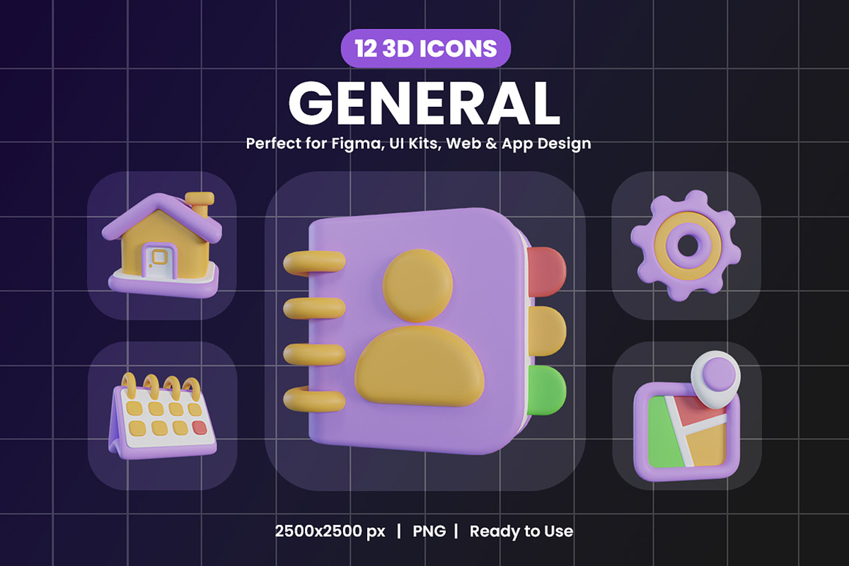 General 3D Icon Pack Design, an Object Graphic by Artnivora.Std (Photo 1 of 4)