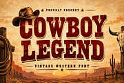 Cowboy Legend - Vintage Font, a Slab Serif Font by Limited.studio (Thumbnail 1 of 5)