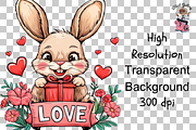 Bunny love PNG Clipart Bundle, a Graphic by Clipart Bloom (Thumbnail 12 of 12)