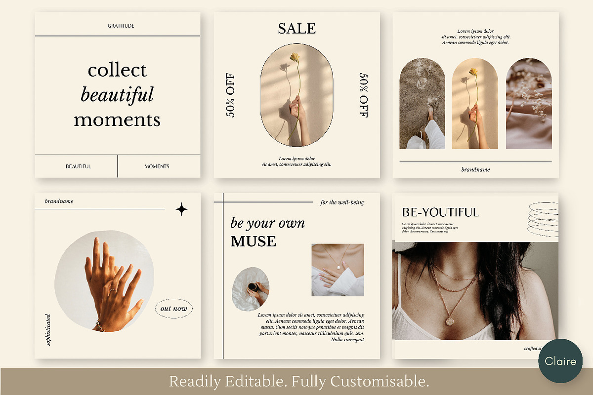 Elegant Beige Jewelry Creator Kit, a Social Media Template by Clairee Design Studio (Photo 2 of 7)