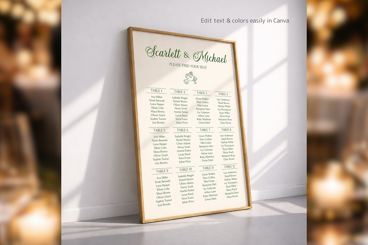 Luxury Table Seating Canva bd004, a Poster Template by TyphoonStudio (Photo 7 of 9)