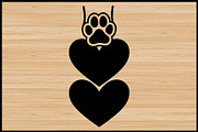 Heart Paw SVG Silhouette Clipart Set, an Animal Illustration by Gaye Art (Thumbnail 4 of 4)