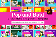 9 POP Bold Instagram Post Template, a Social Media Template by digitalsbydepi (Thumbnail 1 of 5)