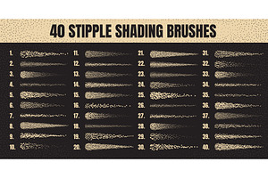 Ink scatter brush, stipple drawing