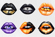 Watercolor Halloween Lips Clipart, an Illustration by Rose Art (Thumbnail 3 of 5)