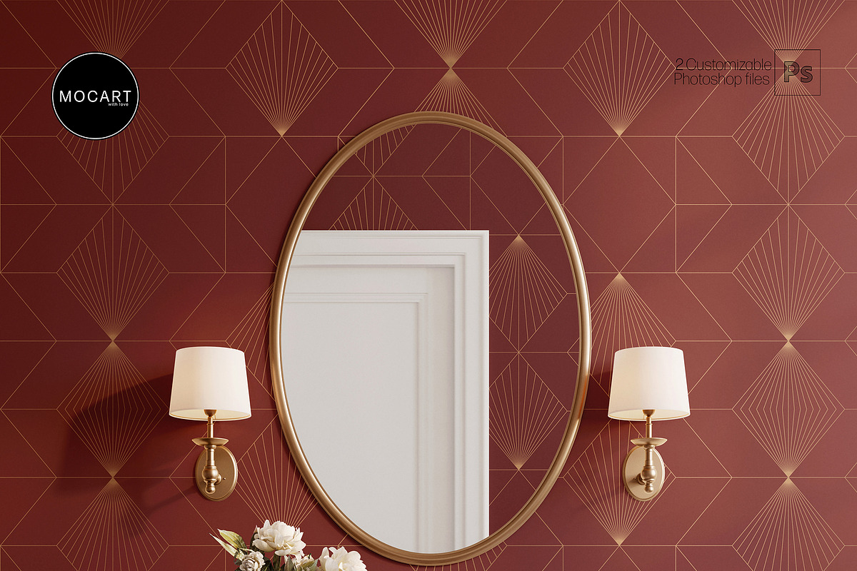 Bathroom Wallpaper Furniture Mockup, a Household Mockup by Mocart (Photo 2 of 7)