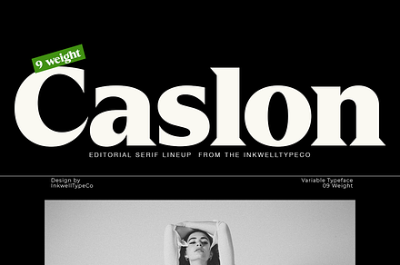 Caslon Family 18 style, a Slab Serif Font by InkwellTypeCo