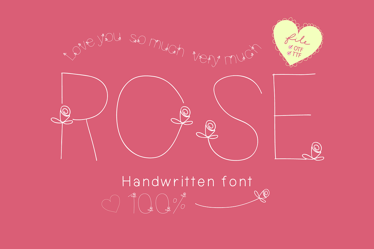 Rose - Elegant Handwritten Font, a Handwritten Font by Waris Studio (Photo 1 of 7)