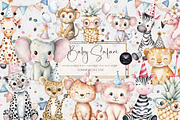 Safari Animals Baby Clipart, an Illustration by BigCakeBee (Thumbnail 1 of 4)