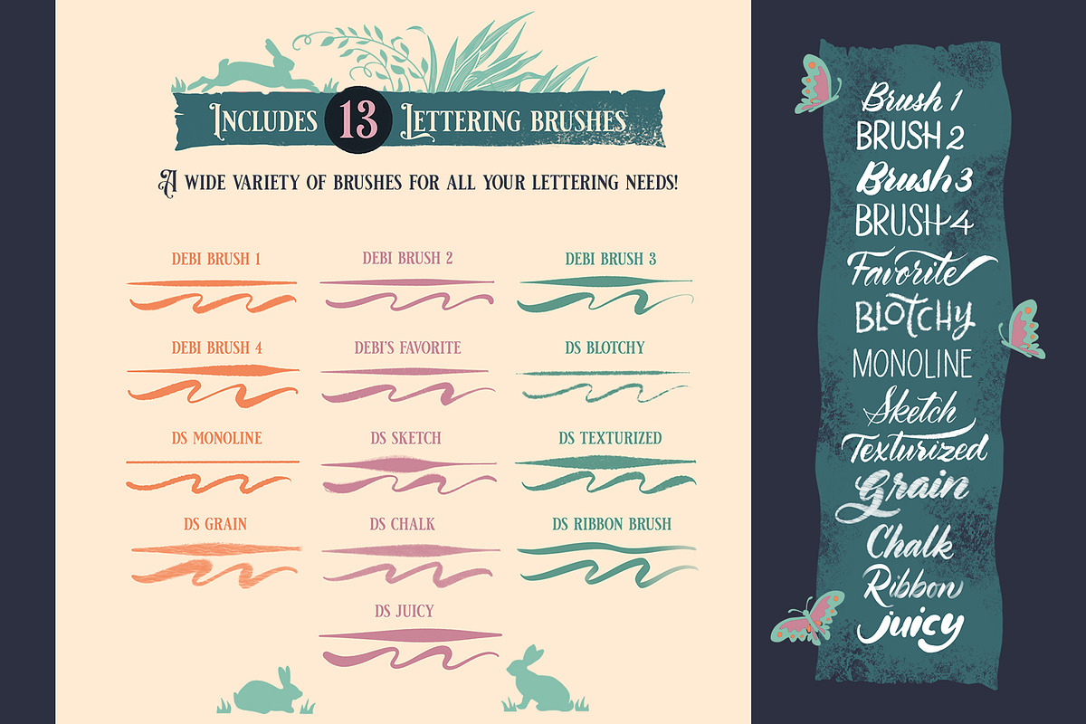 Procreate Lettering Brush Pack, a Brush Add-On by Debi Sementelli (Photo 7 of 14)