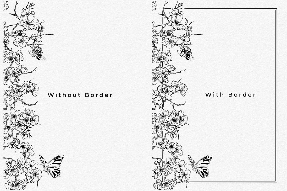 Wildflower Floral Decorative Borders, a Decorative Illustration by AW Studios (Photo 3 of 11)