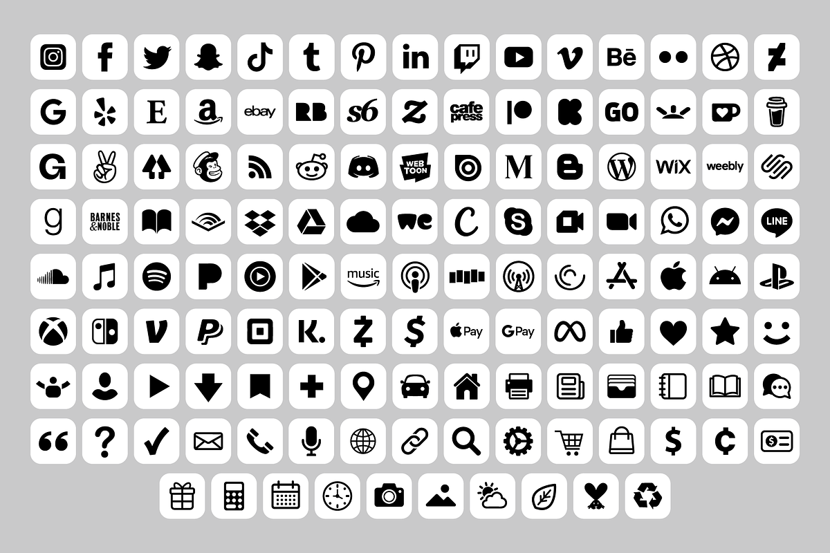 White Rounded Square Social Icons, an Icon by Running With Foxes