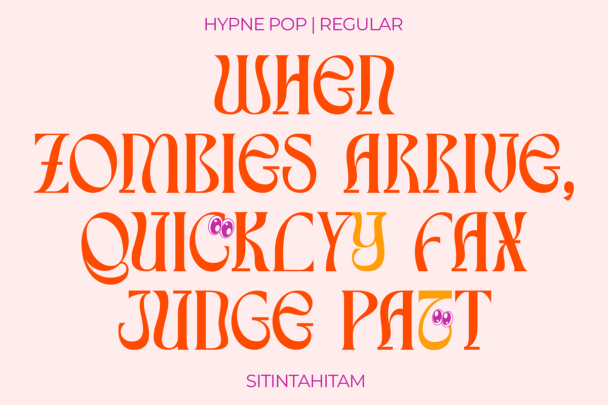 Hypne Pop Display Font, a Serif Font by Sitintahitam (Photo 5 of 10)