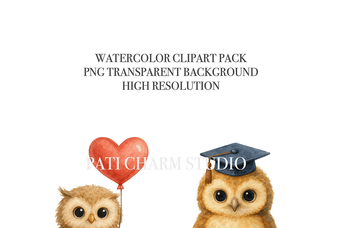 23 Cute Owl Clipart, an Animal Illustration by Pati Charm Studio (Photo 5 of 8)