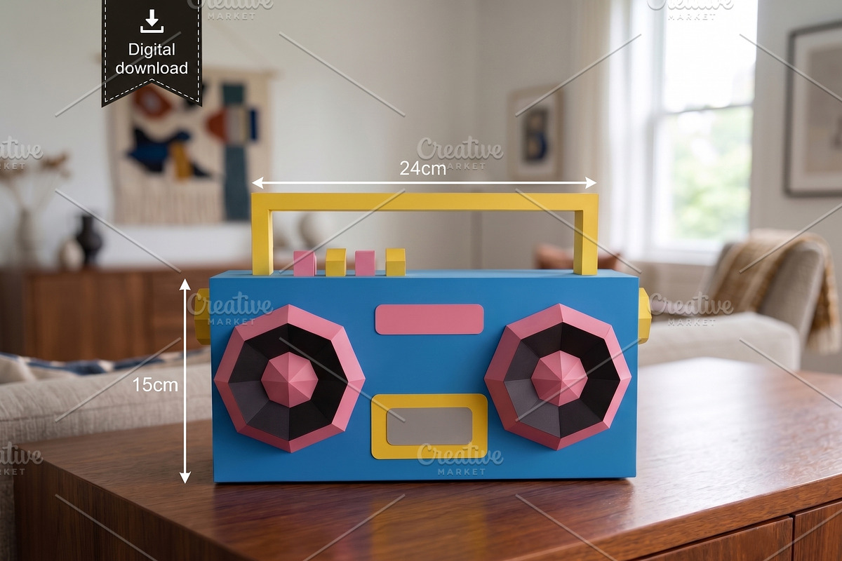 Boombox favor - 3d papercraft, a Card Template by PAPER amaze (Photo 2 of 5)