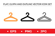 Clothes Hanger Icons Vector Orange, an Outline Icon by Artonix (Thumbnail 1 of 2)