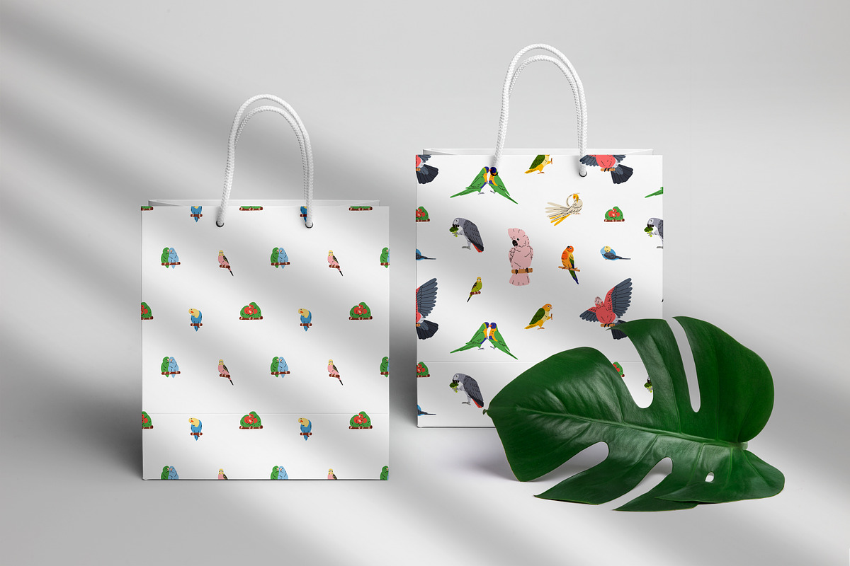 Cute parrot birds seamless patterns, a Pattern Graphic by Good Studio (Photo 4 of 6)