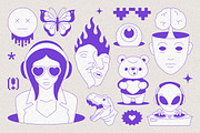 Y2K Illustrations and Elements Set, a Graphic by Vasya Kobelev (Thumbnail 3 of 16)