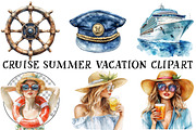 Cruise Summer Vacation Clipart, an Illustration by OK Design (Thumbnail 2 of 6)