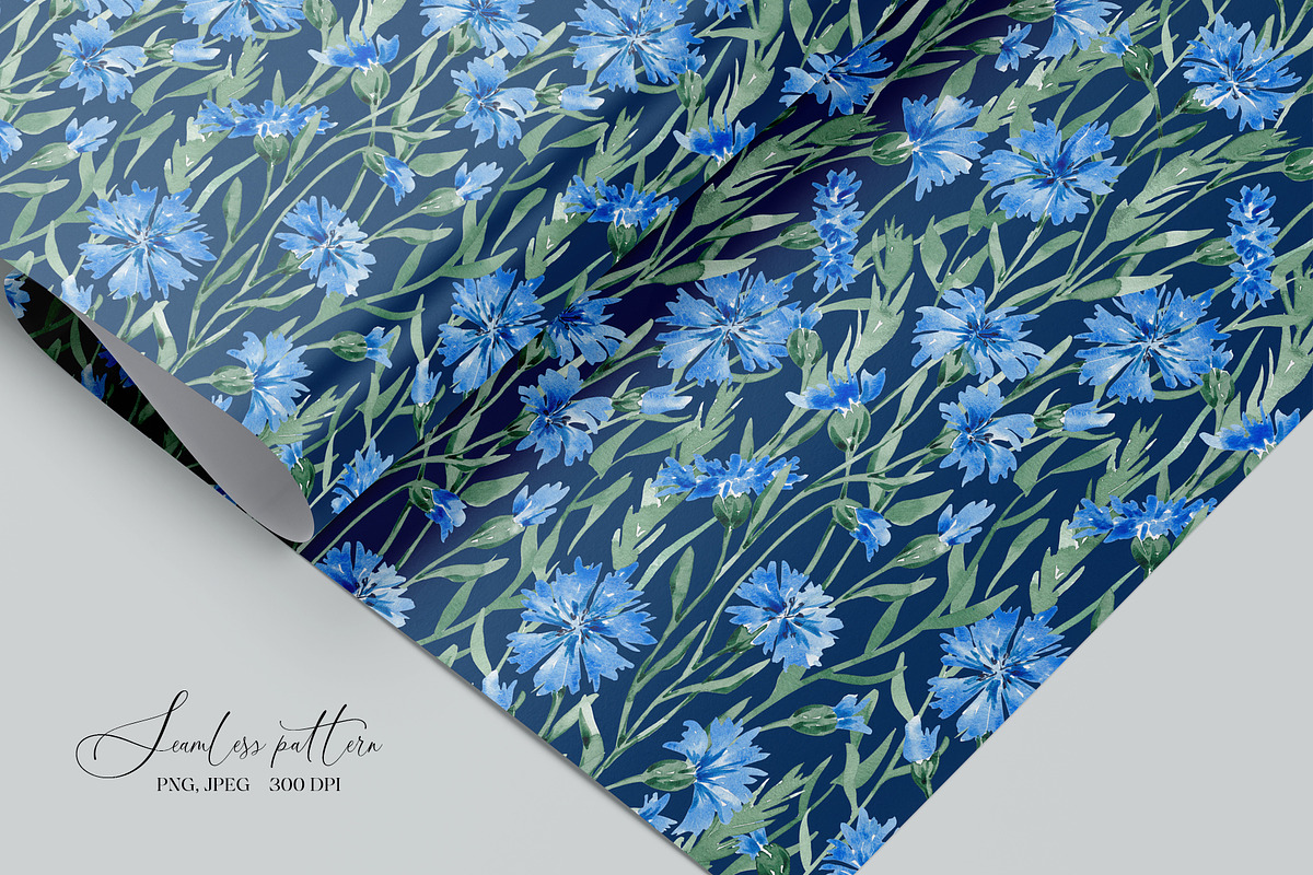 Cornflower blooms pattern, a Pattern Graphic by SirenaArt (Photo 14 of 14)
