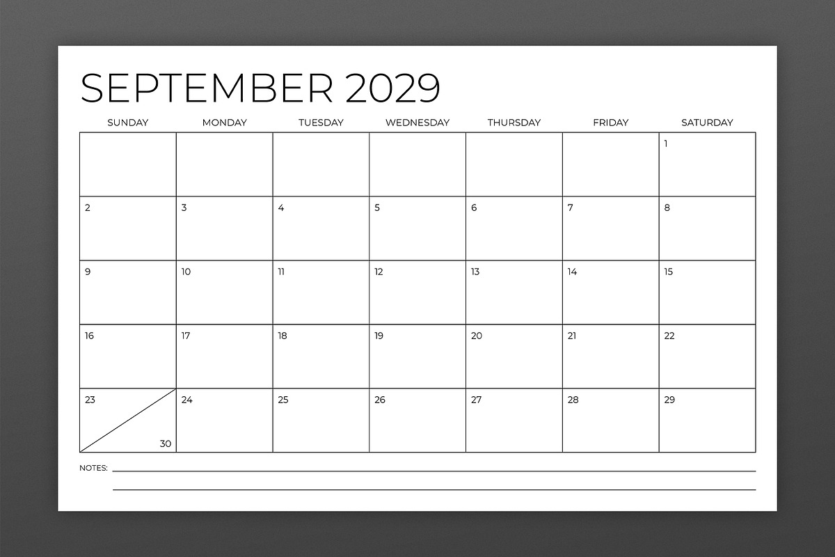 2029 11x17 Calendar Template, a Stationery Template by Running With Foxes (Photo 4 of 5)