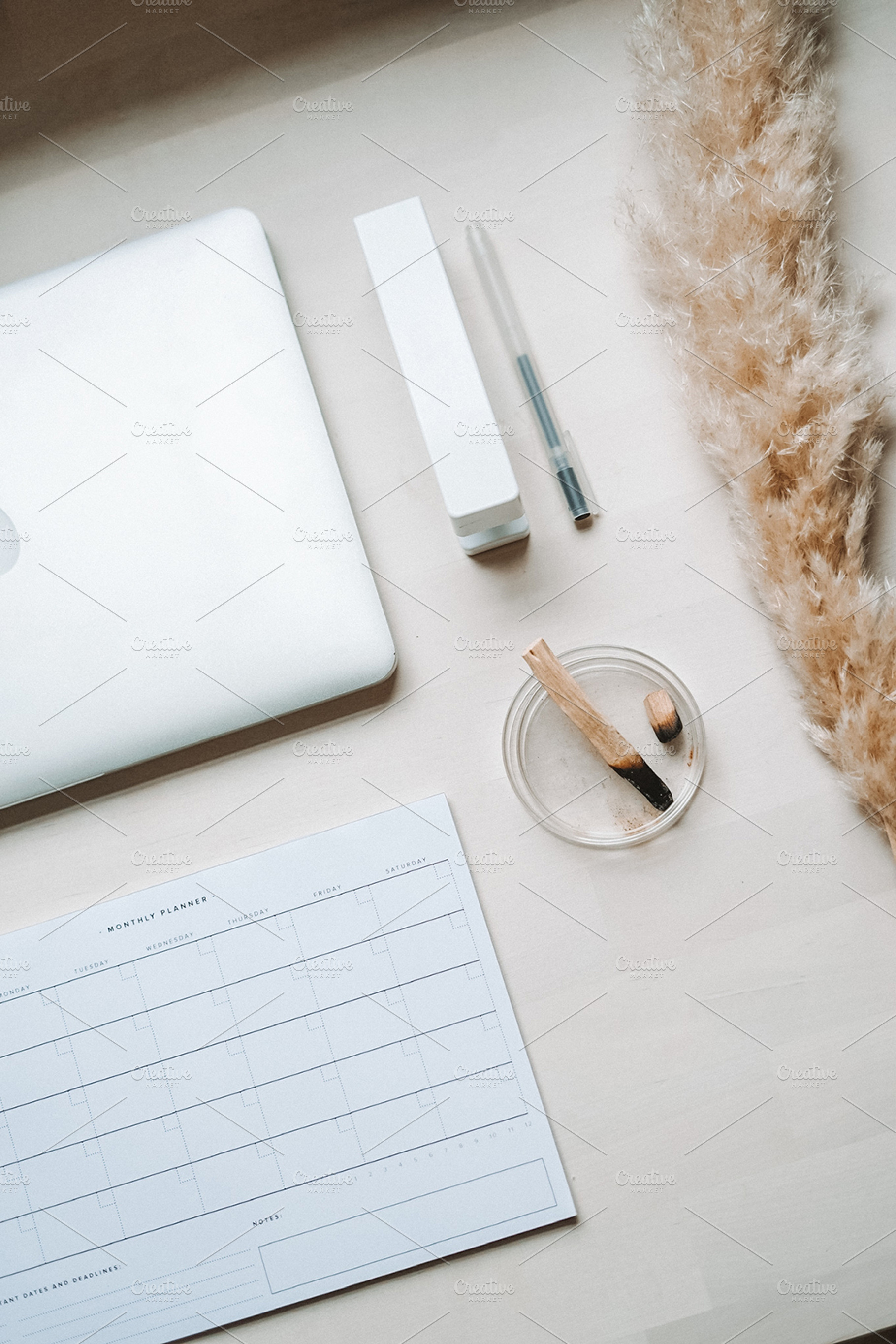 Palo Santo Desk Flatlay, an Architecture Photo by Marissa Cristina