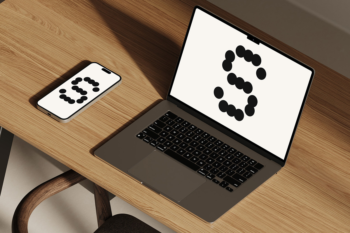Beige Macbook + iPhone Mockup, a Mockup by TRANSPARENT SOURCE (Photo 1 of 2)