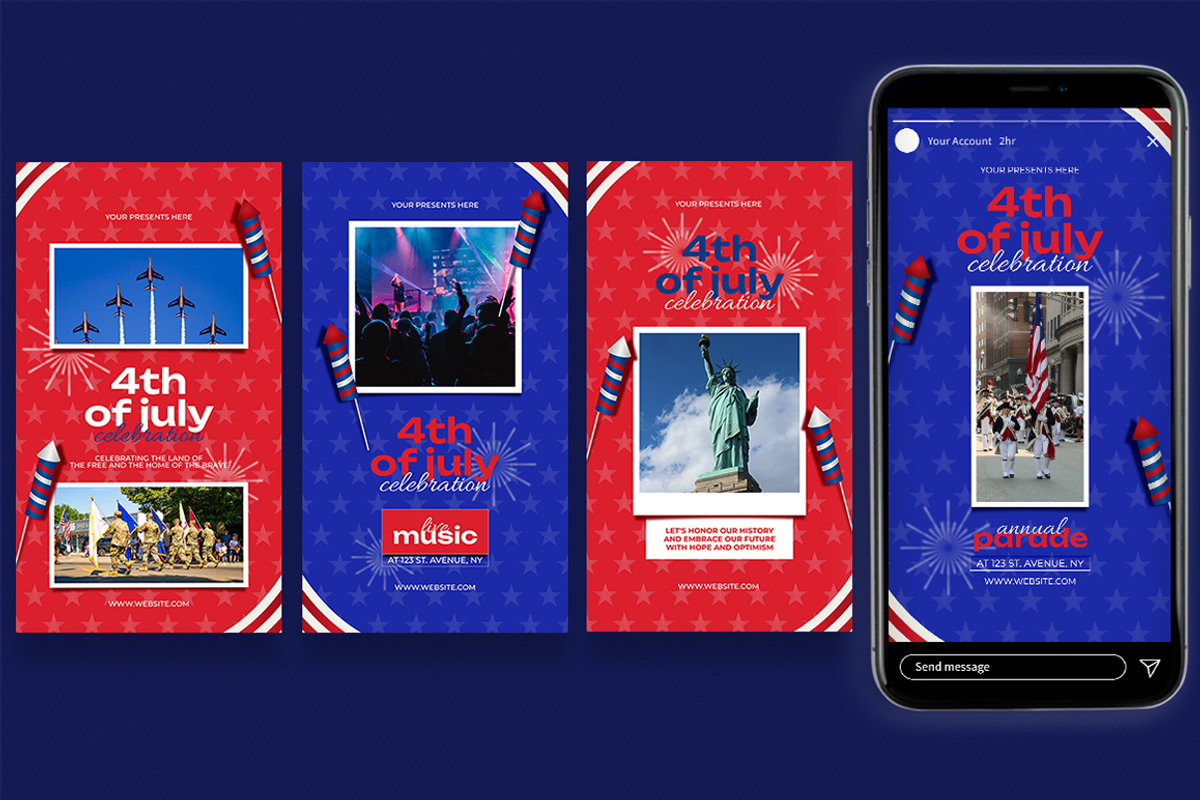 4th of July Celebration Instagram, a Social Media Template by Lettha-Studio (Photo 4 of 4)