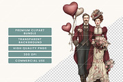 Vintage Red Valentine Clipart, a Seasonal Illustration by BusyDaydesign (Thumbnail 5 of 9)