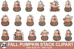 Fall Pumpkin Stack Clipart Bundle, a Graphic by crative8112