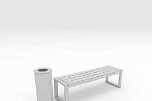 3D Model Bench Park 46