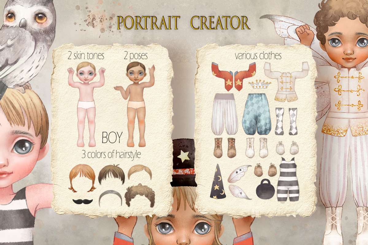 Flower circus.Watercolor vintage set, a Texture Illustration by TanyaSchuka (Photo 13 of 15)