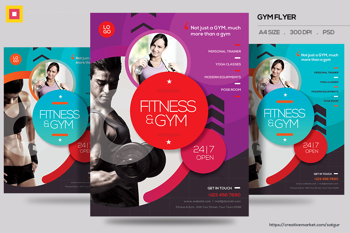 Fitness Flyer / Gym Flyer V13, a Flyer Template by Satgur Graphic Design (Photo 1 of 3)
