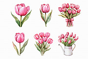 Watercolor Flowers Clipart, Tulip, an Illustration by Libby Wishes (Thumbnail 3 of 4)