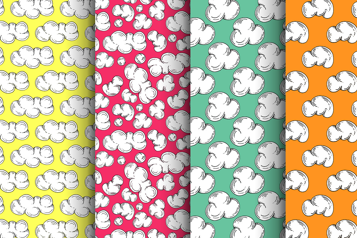 Clouds Seamless Doodle Patterns, a Pattern Graphic by Lukino (Photo 5 of 5)